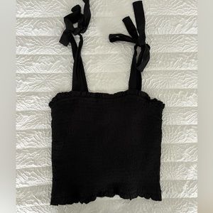 Abercrombie and fitch ribbed tie sleeve crop top